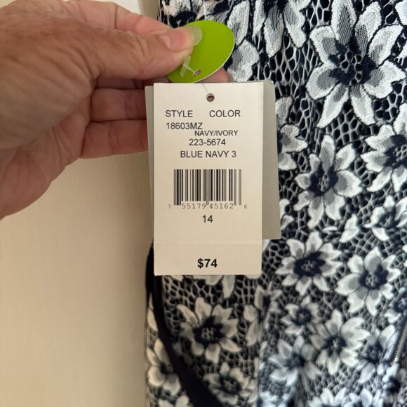 Danny & Nicole Womens Blue Lace Dress With Lining Size 14 NWT Sleeveless‎ sheer - Picture 15 of 16